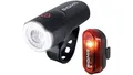 SIGMA SPORT Batterie-LED-Leuchtenset "Aura 30 / Curve" schwarz, 30Lux
