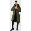 Marikoo Winterjacke Benikoo langer Winter Mantel gesteppt grün XS (34)