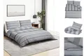 vidaXL Bettwäsche Bettwäsche-Set Grau 220x240 cm Baumwolle
