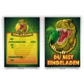 Einladungen (8 Stück) "Dinosaurier" zum Geburtstag Einladungskarten Karten