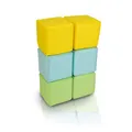 alldoro 60802 Softbausteine-Set mit 6 Schaumstoffwürfeln, 14 x 14 x 14 cm, für Kinder ab 0 Jahre, flüsterleise & sicher, Gelb/Grün/Türkis