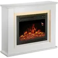 Juskys Elektrokamin Rechteckig mit Heizung & Flammeneffekt 1000/2000 W Weiß