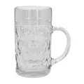 Maßkrug 1 Liter aus robustem Glas Klassischer Bierkrug mit stabilem Henkel