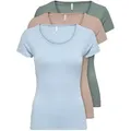 ONLY T-Shirt ONLLIVE LOVE NEW (3-tlg., 3er Pack) Figur betont, elastische Baumwollqualität schwarz S