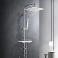Regendusche Duschsystem Duschstange mit Ablage Wassersparend Duschset ohne Du...