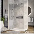 Bernstein Walk-in-Dusche EX101 120x200 cm Klarglas, ESG Sicherheitsglas, Walk-In Duschwand 10mm Nano Glas Chrom 120 cm x 200 cm