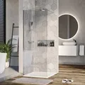 Bernstein Duschabtrennung Walk-In Nano Echtglas EX101 Klarglas 10mm Wandprofil Chrom 120cm