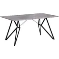 Esstisch Grau Schwarz 90 X 160 Cm Mdf Tischplatte Metallfüßen Furnier Rechteckig Betonoptik Modern Scandinavien Stil