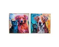 Bigbuy Bild Bild Home ESPRIT Moderne Hund 80 x 3,5 x 80 cm 2 Stück