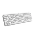 Logitech MX Keys S kabellose Tastatur, Low Profile, Fluid Quiet Typing, Programmable, Backlighting, Bluetooth, USB C Rechargeable, für Windows PC, Linux, Chrome, Mac, Deutsches QWERTZ, Pale Grey