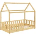 Juskys Kinderbett, Natur, Holz, 80x160 cm, Kinder- & Jugendzimmer, Kindermöbel, Kinderbetten, Kindereinzelbetten