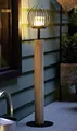 Dekoleidenschaft Windlichtsäule Kugel aus Holz & Metall, 85 cm hoch, Holzsäule, Dekosäule mit Windlicht, Kerzenständer für Wohnzimmer, Balkon & Terrasse, Kerzensäule