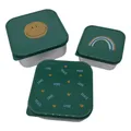 LÄSSIG Snackbox Kinder 3er Set Edelstahl Brotdose/Snackbox Stainless Steel Happy