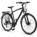 Licorne Bike Premium Touring Trekking Bike in 28 Zoll - Fahrrad für Jungen, Mädchen, Damen und Herren - 21 Gang-Schaltung - Mountainbike - Crossbike