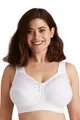 Miss Mary of Sweden - Broderie Anglaise, BH ohne Bügel für Damen, Baumwoll-BH, Bequeme Vollschalen-BHS mit Stützfunktion 105B Weiss
