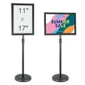 VEVOR Informationsständer 420 x 297 mm Vertikal & horizontal Verstellbarer Posterständer, Robuster Bodenstehender Schilderhalter mit Runder Basis für Displays, Werbung und den Außenbereich Schwarz