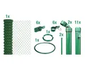 ALBERTS Set Maschendrahtzaun zum Einbetonieren, grün (1250 mm)