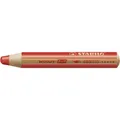 STABILO woody Buntstift Wasserfarbe& Wachsmalkreide 3 in 1 Einzelstift carminrot