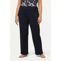 Ulla Popken Funktionshose Jogginghose gerades Bein Gummibund schwarz 50/52