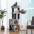 🐱 Kratzbaum Katzenbaum XXL Kletterbaum Katzenkratzbaum Sisal grau Katzen  141cm