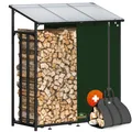 GARDEBRUK® Kaminholzregal Brennholzregal Stapelhilfe Metall Abdeckung Außen