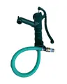 Temesso große gusseiserne Handschwengelpumpe, Handpumpe, Schwengelpumpe, Brunnenpumpe, Gartenpumpe, Wasserpumpe, Pumpe in moosgrün