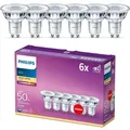 6er Pack Philips GU10 Classic LED Strahler 36°-Ausstrahlwinkel 4.6W wie 50W warmweisse Akzentbeleuchtung