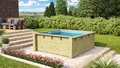 Karibu Minipool Massivholz Pool kesseldruckimprägniert 200,5x223 cm blau