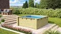 CHILLROI® Karibu Mini-Massivholz Pool 2,43 m³ aus Blockbohlen mit Poolfolie & Schutzvlies – Ø 300 cm, 66 cm Wassertiefe – Hochwertiges Pooldeck, langlebig und witterungsbeständig