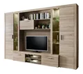 trendteam Wohnwand Wohnwand Anbauwand Mondeo, Eiche sägerau hell, 5-teilig, inkl. LED, (5-St)