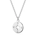 MATERIA Kompass Kette Damen Silber 925 40 - 45cm längenverstellbar