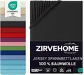 ZIRVEHOME Spannbettlaken Spannbettlaken, Jersey, Gummizug: Rundumgummi, (1 Stück), Spannbettlaken Boxspringbett 180x200 - 200x220 cm. Schwarz