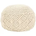 vidaXL Makramee Sitzpuff Handgefertigt 45 x 30 cm Baumwolle
