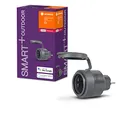 LEDVANCE Smarte Steckdose für Aussen mit ZigBee Technologie im kompakten Design,zur Einbindung konventioneller Geräte ins Smart Home, kompatibel mit Alexa & Google, Anthrazit, Single-Pack