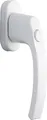 Fensterolive (Fenstergriff) Nepomuk Aluminium/weiß- matt mit Druckknopf