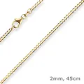 2mm Panzerkette weit Goldkette Collier Halskette aus 585 Gold Gelbgold 45cm