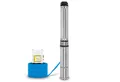 EBERTH Tiefbrunnenpumpe 4" aus rostfreiem Edelstahl, Elektrisch 550W, Durchmesser Pumpe 4 Zoll (Anschlussgewinde 1 1/2 Zoll), Stromkabel 20m, Förderhöhe max. 43m, mit Schmutzsieb