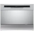 homeX Tischgeschirrspüler GST6AE-S, 6 Maßgedecke, Mini Spülmaschine für kleine Küchen, Geschirrspüler klein, 6 Programme silberfarben