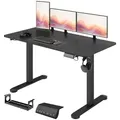 Vinsetto Höhenverstellbarer Schreibtisch 140 x 70cm Computertisch, Schwarz - Schwarz