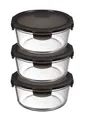 LocknLock: 3x Boroseal rund 950ml grauer Deckel (LLG861G/3)