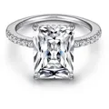 Lisandra Scott Silberring Luxuriöser Baguette 925 Sterling Silber Ring mit Steinen Profischliff 62