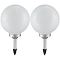 2x Solarleuchte Außen LED Stecklampe Kugelleuchten 2er Set Gartenleuchten Gartenkugel Solar Steckleuchte, 25x65cm, Garten Balkon Außenbereich