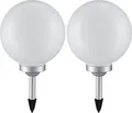 2x LED Solarleuchte, Kugel weiß, DM 25 cm, H 65 cm