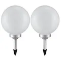 2x Solarleuchte Außen LED Stecklampe Kugelleuchten 2er Set Gartenleuchten Gartenkugel Solar Steckleuchte, 25x65cm, Garten Balkon Außenbereich