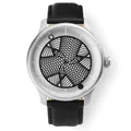Humism Eidos Automatik Stahl Weiß Schwarz Saphir Leder 3D Unisex Uhr