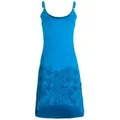 Vishes Sommerkleid Damen Sommer-Kleid High-Low Kleid Spagettiträger-Kleid Shirt-Kleid Goa, Boho, Hipiie Style blau 38