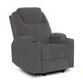M MCombo Elektrisch Relaxsessel Massagesessel Fernsehsessel 7061 (Grau-Chenille)