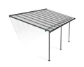 Canopia by Palram Terrassenüberdachung Alu Sierra 3X6.10 Polycarbonat Hohlkammerplatten Pergola 619 x 295 cm Grau zur Überdachung ihrer Terrasse