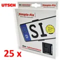 25 x Simple Fix schwarz Rahmenloser Universal Kennzeichenhalter komplett Set