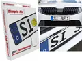 4 x Kennzeichenhalter Rahmenlos Nummernschildhalter Kennzeichen Kfz Simple Fix